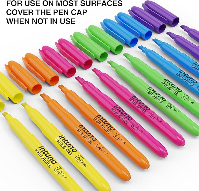Assorted Color Highlighters, 120 Count, Chisel tip, Suitable for Office Supplies, School Supplies, and Home Office Essentials