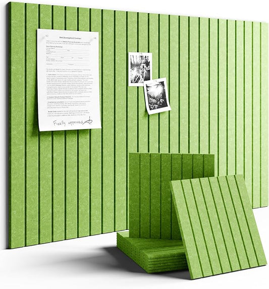 Large Felt Bulletin Board 48" x 36" Cork Board Alternative - 6 Pack with 40 Safe Removable Adhesive Tabs, Cork Boards for Walls Cork Board for Home Office Classroom Pin Board (Grass Green)