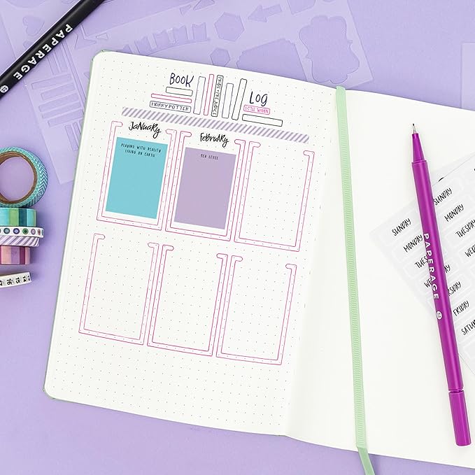 PAPERAGE Dotted Journal Notebook, (Royal Blue), 160 Pages, Medium 5.6 in x 8 in - 100 GSM Thick Paper – Hardcover Journaling Notebook for Work, School & Bullet Journaling