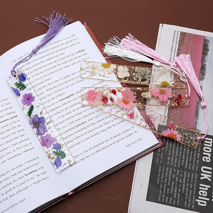 Kaluofan 3PCS Cute Bookmarks for Women, Durable Handmade Resin Bookmarks for Mothers, Teachers, Friends, Book Lovers on Mother's Day, Teachers' Day, Christmas