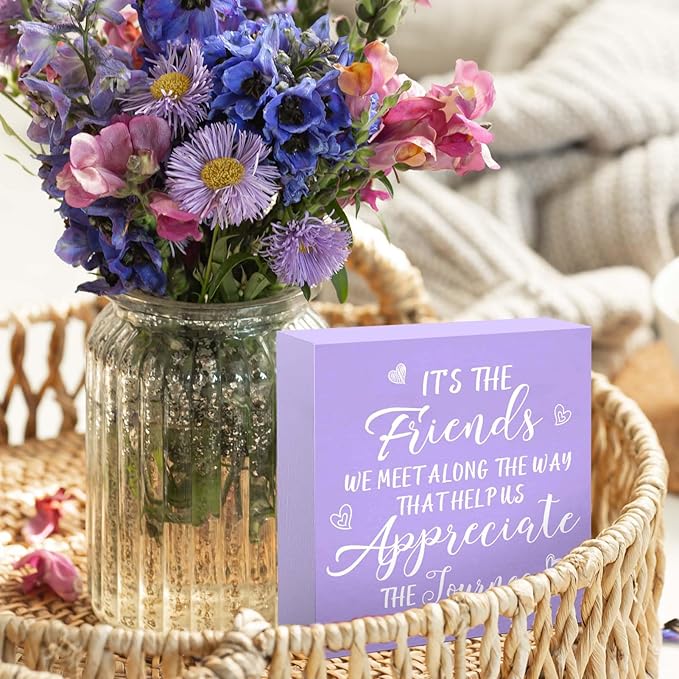 Friendship Gifts for Women Purple Decor for Best Friend Home & Office Cute Purple Desk Accessories