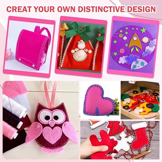 12 Rolls 8"x35"(20.5x90cm) 1.4mm Thick Soft Felt Fabric Sheet 12 Assorted Pink Series Colors Felt Pack for DIY Craft Sewing Squares Nonwoven Patchwork