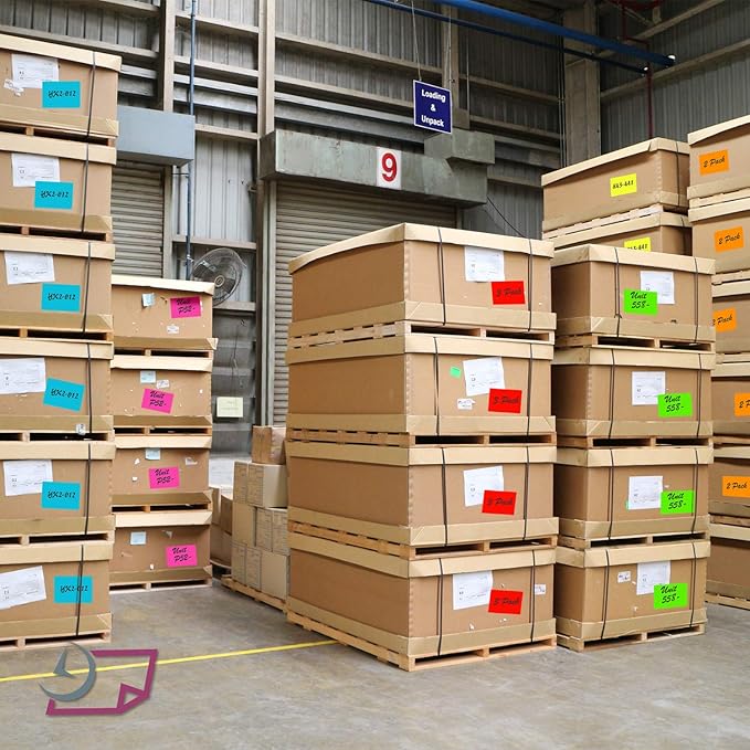 NextDayLabels 500 Rectangle Stickers (3" x 5") - Color Coding Labels Roll - Moving Labels for Boxes, Colored Inventory Stickers for Packing, Organizing, and Storage (Gray)