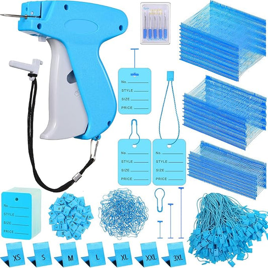Chumia 3576 Pcs Stitch Tag Gun for Clothes, Quick Clothing Fixer, Tagging Gun with 3000 Barbs, 5 Needles and 100 Price Tags, Sewing Kit for Retail Stores, Garage Yard Sales(Sky Blue)