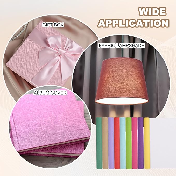 PATIKIL Book Binding Cloth, 51 x 11 Inches Book Cloth for Binding Repairing Fabric Surface Paper Backed Bookbinding Supplies, Pink