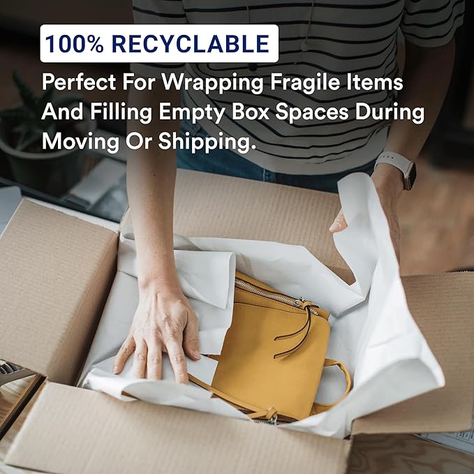 BOX USA Newsprint Packing Paper Sheets 80 Sheets (2 lbs.) Pre-Cut 27" x 17" Large Packing Paper Sheets for Moving, Shipping & Storage, Perfect Moving Supplies