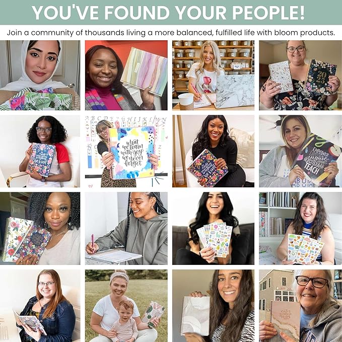 bloom daily planners 2026 Planner (January to December) - 8.5” x 11” Weekly & Monthly Dated Agenda Organizer Book with Stickers & Tabs - Flexible Soft Cover - Checkered