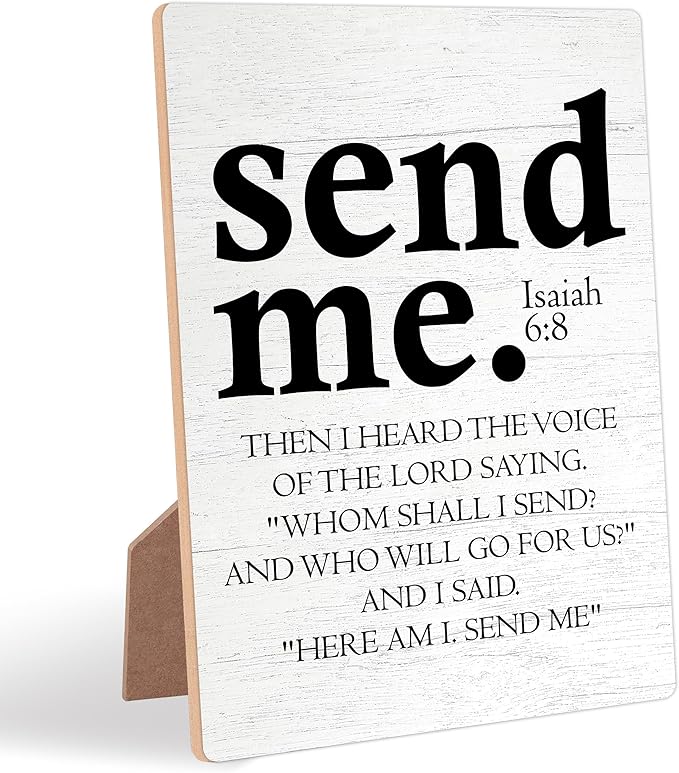 Bible Verses Decor, Christian Home Decor, Desk Signs for Office, Inspirational Desk Decorations, Christian Gifts, Coworker Gift, Encouragement Gift for Women Men Friend, Wooden Sign with Stand,8