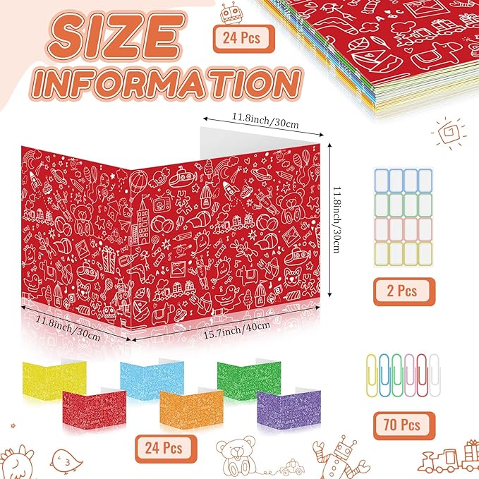 Cinrobiye 24 Pcs Inspirational Privacy Folders Standard for Students Cardboard Shields Test Privacy Boards Motivational Words Desk Dividers Shield for Classroom School Study Supplies (Simple)