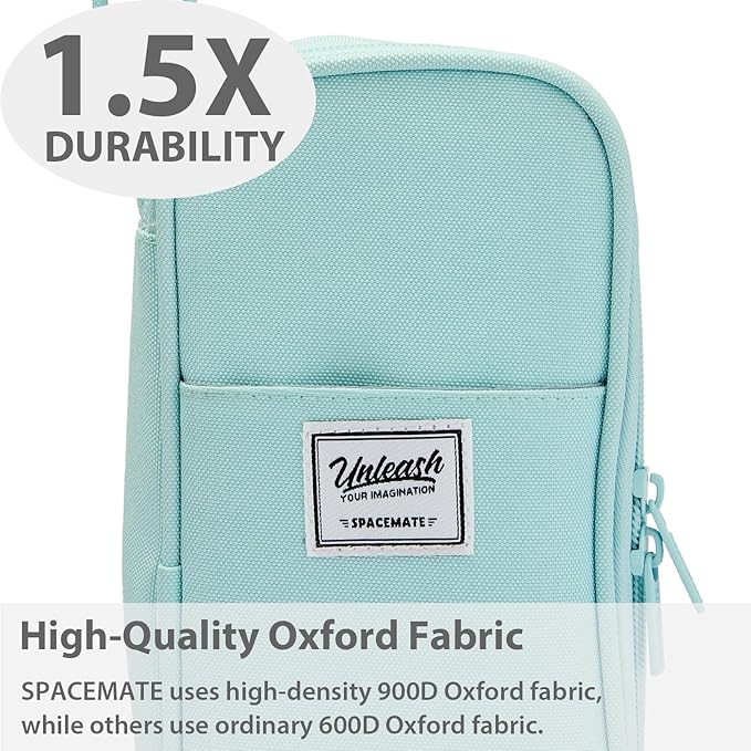 Pencil Case Pouch Box Bag School Supplies Girls Boys Kids, Cute Preppy Stuff Large Big Capacity Aesthetic Pen Organizer, Back to College Stationary, Powder Blue, Classic Stlye, 1800ml