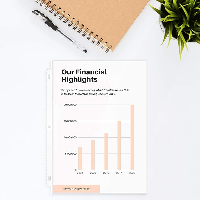 Performore 200-Pack Heavy Duty Sheet Protectors, 8.5x11, archival-Safe, high Clarity, Ink-Resistant, 3-Hole Punched—Perfect for organizing and Protecting documents.