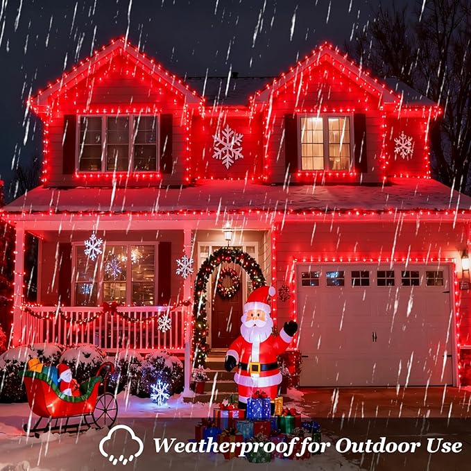 1500 LED 470FT Christmas Lights Outdoor, Christmas String Fairy Lights with Timer & Memory, Waterproof 12 Modes Dimmable Twinkle Tree Lights for Home Patio Wedding Party Yard Xmas Decorations, Red