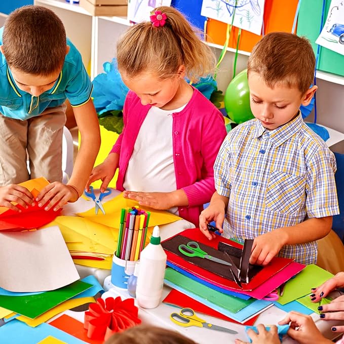 Scissors Bulk black 6-Pack, All Purpose Stainless Steel Sharp Scissors for Office Home General Use Craft Supplies, High/Middle School Classroom Class Older Kids Set, Right/Left