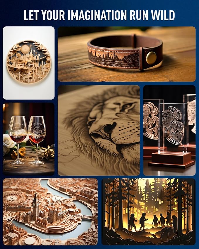 OMTech 60W CO2 Laser Engraver with LightBurn & Water Chiller, 20"x28" Laser Engraving Cutting Machine with Autofocus Autolift 4 Way Pass Air Assist, Commercial Laser Cutter for Wood Glass Acrylic More