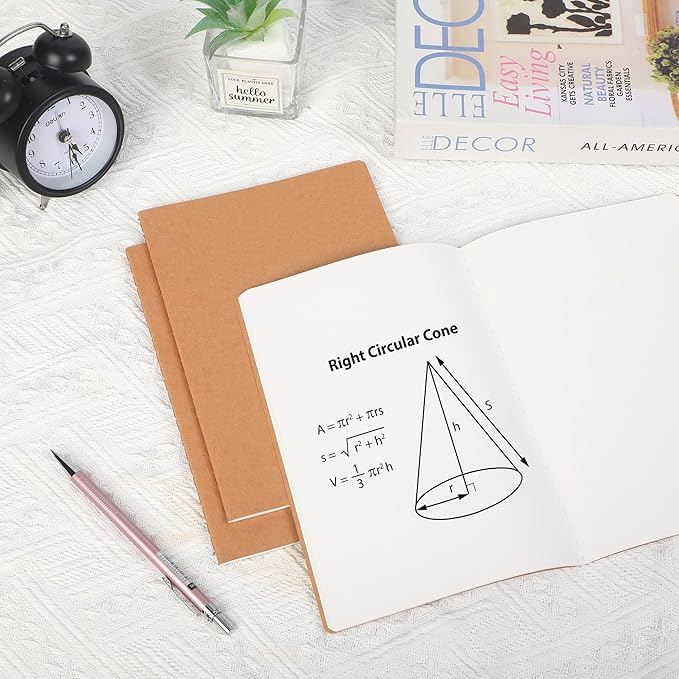 72 Pack Blank Kraft Notebooks, 8.3x5.5 Inches A5 Small Journals Bulk Blank Notebooks 80 Gsm Unlined with 60 Pages A5 Subject Notebooks Traveler Journal Set for Adult Students Back to School Supplies