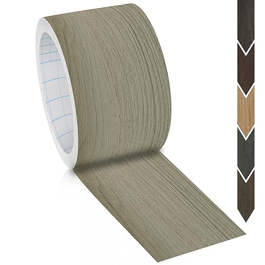 GSCIT Club Wood Grain Repair Tape, 2.4 inch X 25ft Self Adhesive Silver Walnut Grain Repair Patch for Tables, Chairs, Baseboards, Doors, Windows, Floors, Handicraft DIY.