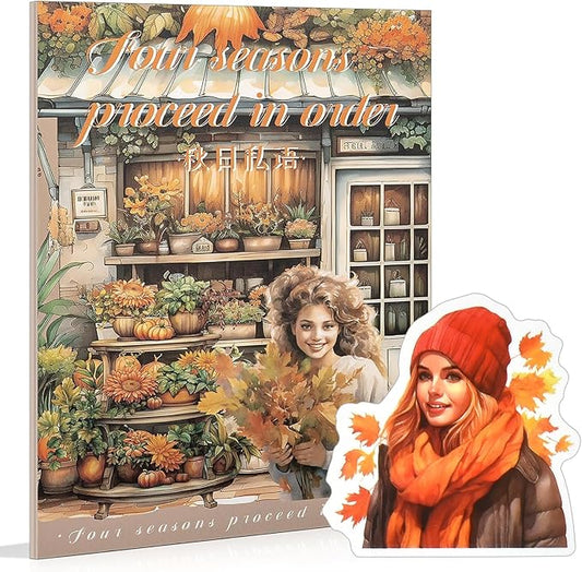 Snycler 20 Sheets PET Stickers - Vintage Journaling, Scrapbooking Supplies, DIY Craft Stickers for Junk Journals, Ephemera Sticker Book, Seasonal Themes (Autumn), Pre-Cut Designs