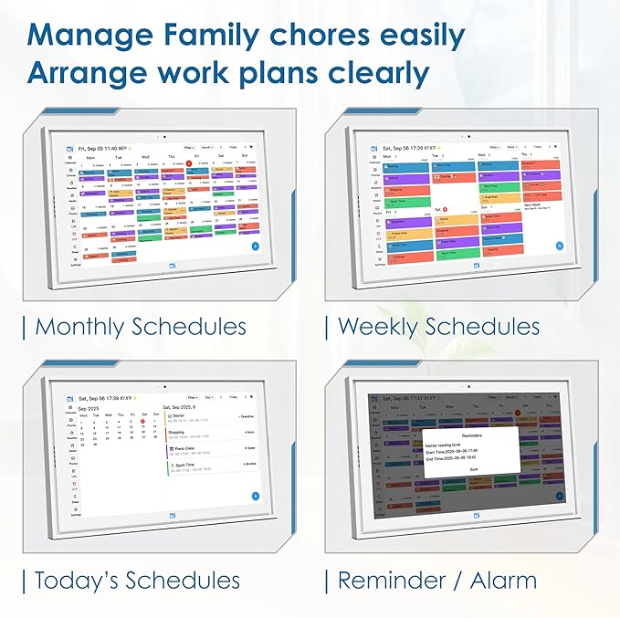 USIN 15.6 inch Digital Calendar with 1080P FHD Touch Screen, Home Organizor, Family Chore Charts and Meal Planner, Video/Audio Calling, Desk and Wall Mounted, Electronic Calendar