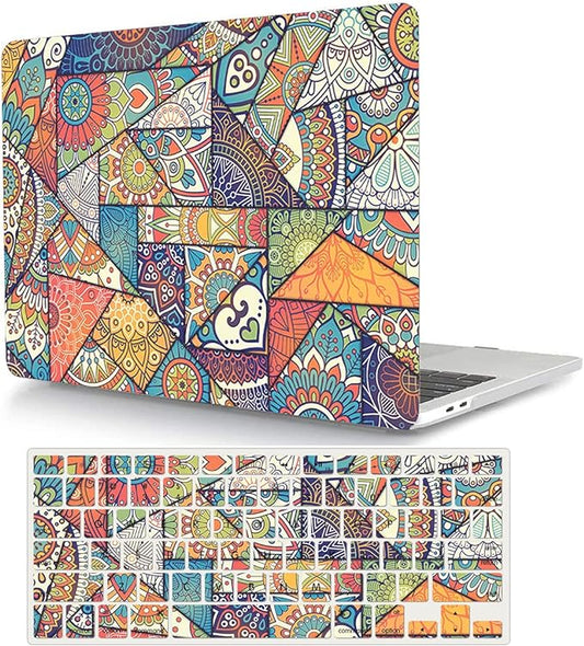 Case Compatible with MacBook Pro 15 Inch 2015 2014 2013 2012 Model A1398, Plastic Hard Shell Protective Case Cover & Keyboard Protector for Mac Pro Retina 15 Old Version - Retro Pattern