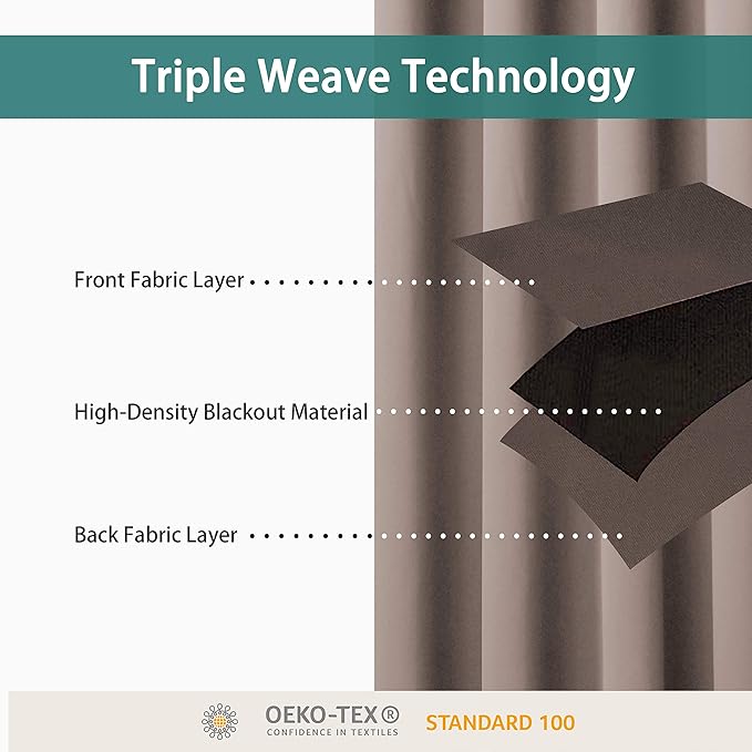 BONZER Room Divider Curtain Total Privacy Wall Noise Reducing Extra Wide Blackout Curtains for Patio Sliding Glass Door, 108L x 120W Inch (9L x 10W ft), 1 Panel, Khaki