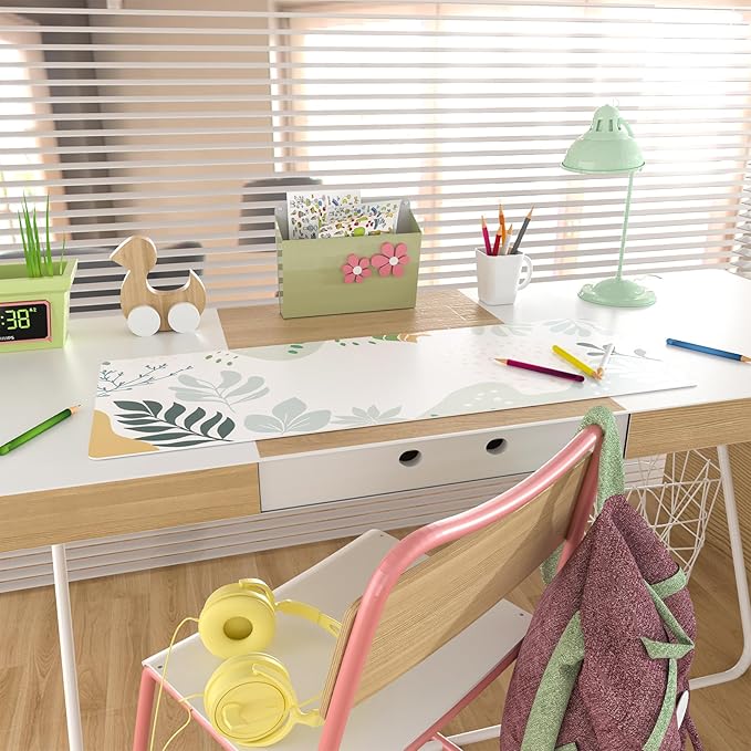 olorful Star Abstract Boho Large Mouse Pad, Waterproof Green White Desk Mat, Double Sided Computer Gaming Mouse Pad, XL Full Desk Mousepad Non Slip Writing Pad for School Office Home 31.5" x 11.8"