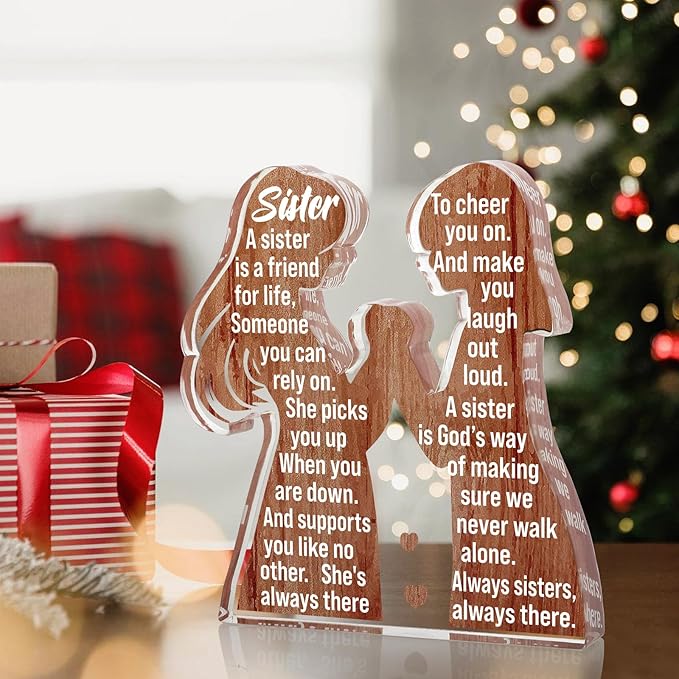 Cool Sister Birthday Gifts from Sisters for Women Adult Big Little Best Sister Ever - Unique Easter Basket Essentials Stuffer Valentines Christmas 2025 Mothers Day Gifts for Soul Friend Memorable Gift