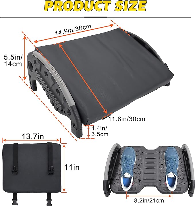 Under Desk Foot Rest,Foot Stool with Massage Texture，Includes Comfortable Memory Foam，Easy Assembly and disassembly (YB-RD)