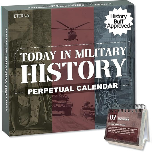 Today In Military History Calendar | Perpetual War History Calendar For The Military History Enthusiast, This Day In Amazing History Trivia Facts & Achievements | History Buff Gift Page A Day Box Calendar with Historical Info For Every Day of The Year