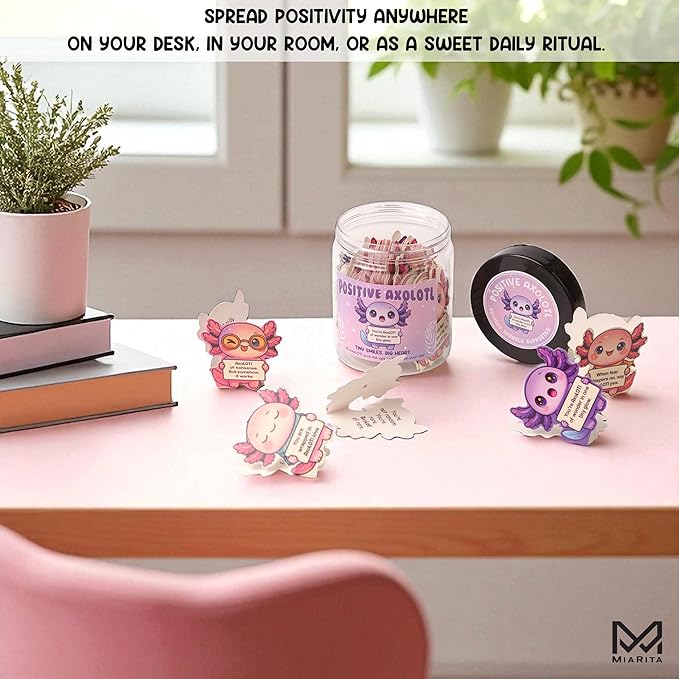 Positive Axolotl Jar – Cute Axolotl Gifts for Teens, Tweens, Daughter, Students – Back to School Gift for Kids, Granddaughter, Niece – Gifts for Teenage Girls, Tween Girls Trendy Stuff