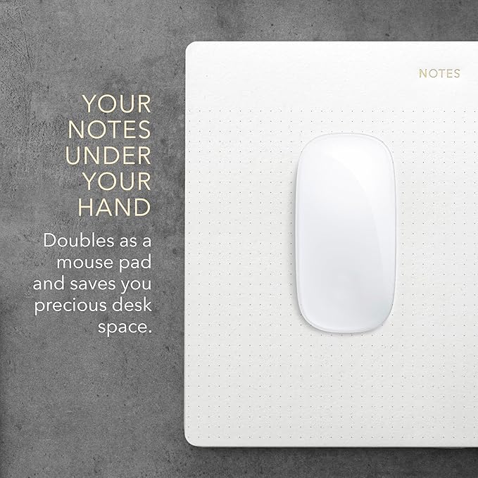 Mouse Pad Notepad for Professionals, 9.8" x 7.9", 50 Sheets, Minimalist, Gold Foiled, Dotted Layout, Executive's Desk Note Pad, To Do List Notepad, Eco-friendly, FSC™ Certified Planner Pad