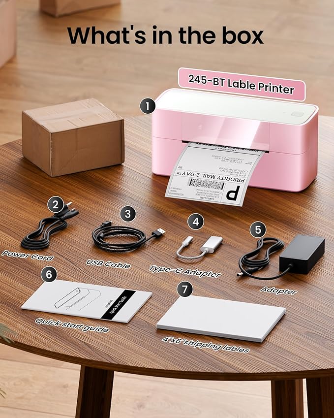 Itari Thermal Shipping Label Printer, 245BT Thermal Label Printer 4x6, Bluetooth Address Label Printers for Business, Support iOS, Android, Windows, Amazon, Shopify, USPS