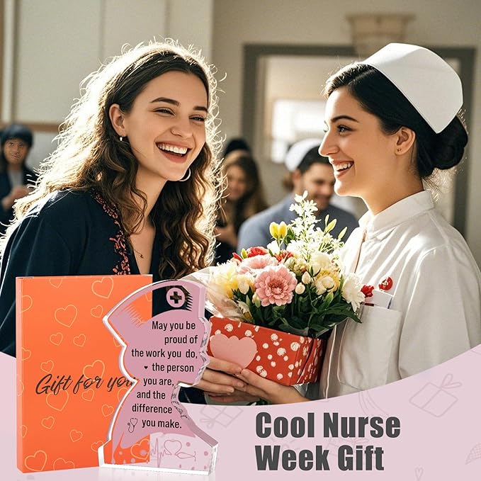 Nurse Gifts Nurses Week Gifts for Women RN Nurses Appreciation Cool Female Nurse Day Graduation Christmas Birthday Retirement Gift for Nurse Centerpieces Nursing Acrylic Plaque Keepsakes Desk Decor