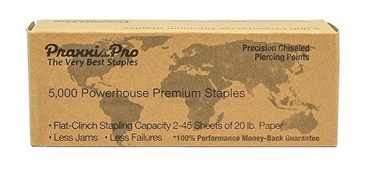 Powerhouse Premium 26/6 Standard Staples - Full-Strip Chisel Pointed Bulk Staples, Compatible with Standard Staplers, Ideal for Office & Heavy Duty Use (10,000)