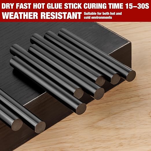 Arrow Full Size Hot Glue Sticks, 200 Pack Black Glue Gun Sticks, 4" and 1/2'' Diameter High Viscosity All-Purpose Gun Stick for DIY Art, Craft General Repairs, Festival Home Decoration