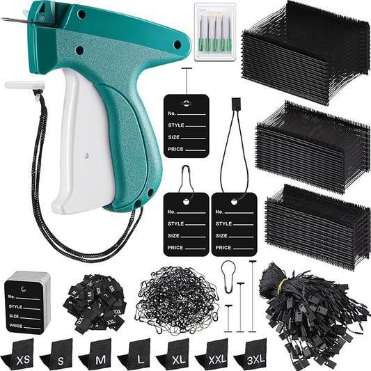 Chumia 3576 Pcs Stitch Tag Gun for Clothes, Quick Clothing Fixer, Tagging Gun with 3000 Barbs, 5 Needles and 100 Price Tags, Sewing Kit for Retail Stores, Garage Yard Sales(Black)