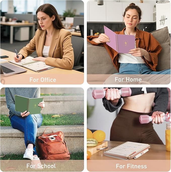 RETTACY 2026 Planner, Weekly and Monthly, Medium Size (5.7" x 8.3"), Jan - Dec 2026, Agenda, Calendar, 12 Month Tabs, Hardcover, 100 GSM Thick Paper, Spiral-bound (Pink)