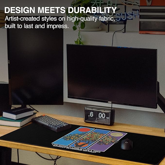 MPCO. OZGMX Large Gaming Desk Pad - 36" x 17" Duraglyde Fabric Original Desk Mats - Non-Slip, Washable, Smooth Glide for Precision Gaming & Work