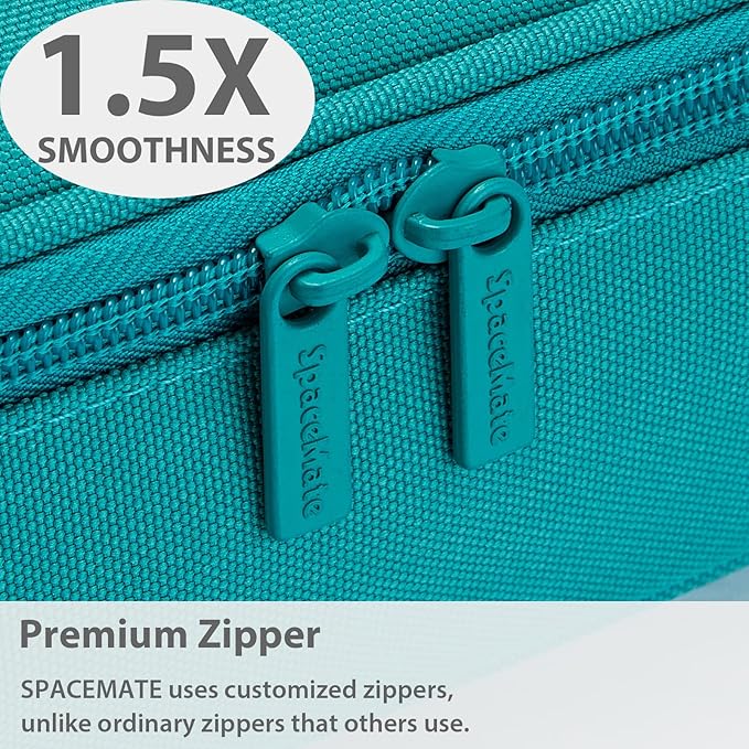 Pencil Case Pouch Box Bag School Supplies Girls Boys Kids, Cute Preppy Stuff Large Big Capacity Aesthetic Pen Organizer, Back to College Stationary, Teal, Classic Stlye, 1800ml