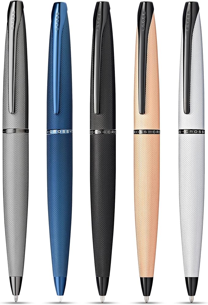 Cross ATX Refillable Ballpoint Pen Presented in a Luxury Gift Box - Medium Point, Black Ink, Sandblasted Titanium Gray
