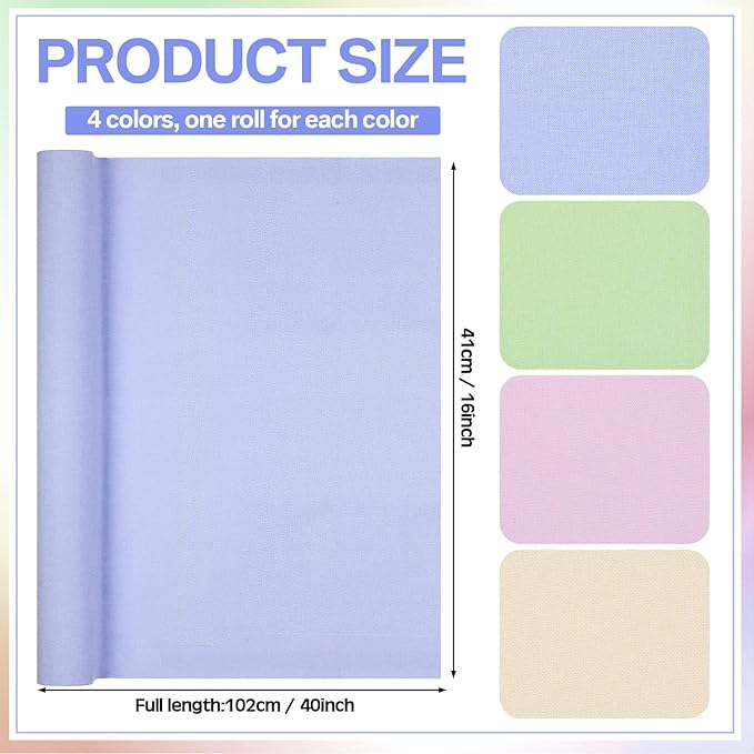 4 Pcs Book Cloth Bookcover Fabric Surface with Paper Backed Book Binding Cloth Fabric Book Cover for Scrapbooking Album DIY Craft Supplies Home, 4 Colors(Morandi Color,40 x 16 Inches)