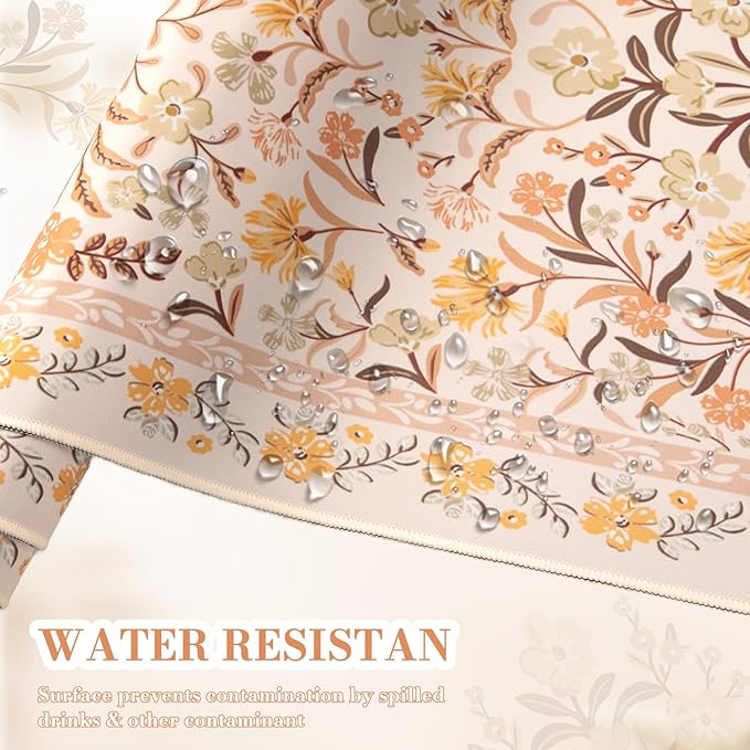 iCasso Desk Matt for Desktop, Cute Desk Pad Mat, XXL Large Mouse Pad, Anti-Slip Big Mousepad with Stitched Edges, Keyboard Pad Mouse Mat for Computer (Yellow Floral)