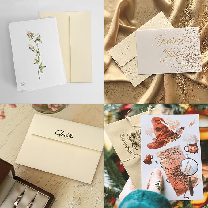 5x7 Cream Envelopes 1000 Pack, Goefun A7 Self Seal Printable Ivory Envelopes for Invitation, 5x7 Cards Mailing, 5.25 x 7.25 in