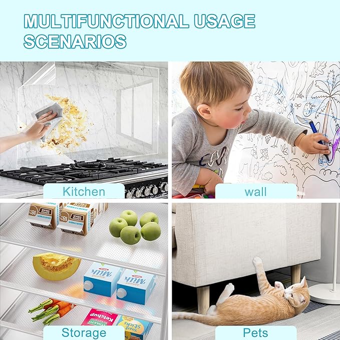 Clear Contact Paper Roll, 17.7in x 20ft Self-Adhesive Vinyl Covering Peel and Stick for Books, Shelves, Documents, Drawers & Crafts – Waterproof, Removable & Easy to Apply