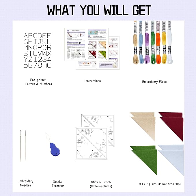 Bookmark Making Kit, Personalized Embroidered Corner Mark for Beginner, 4 Pack, DIY Initial Felt Bookmark Corner, Gift for Book Lover