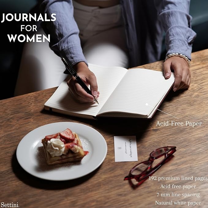 SETTINI® Tree of Life Journal Gift Set - Hardcover Vegan Leather, Unique Pen Holder, Lined, 192 Pages, 6 x 8.5 inches - Includes Pen for Writing and Travel - Birthday Gift