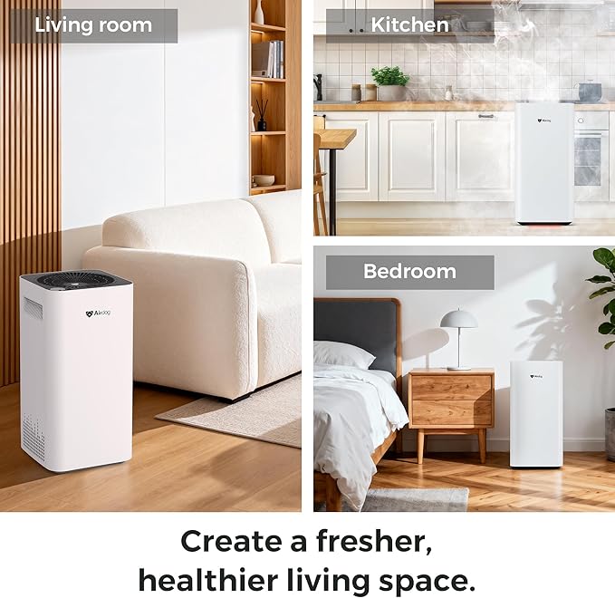 Airdog X3 Home Air Purifier with Washable Filter -TPA Technology - Up to 20X More Effective than HEPA, Smart Control,AQI Air Cleaner for Smoke, Allergies, Pet Dander, Odor Removal to 0.0146μm