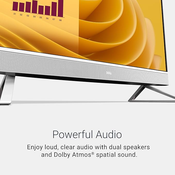 Dell 27 All-in-One Desktop ec27250-27-inch FHD (1920 x 1080) Display, Intel Core 7 Processor 150U, Intel Graphics, 16GB DDR5 RAM, 1TB SSD, Windows 11 Home, Onsite Service - White