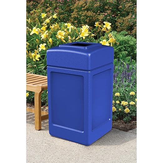 Commercial Zone Products 732104 Square Waste Container,Blue,42 Gallon