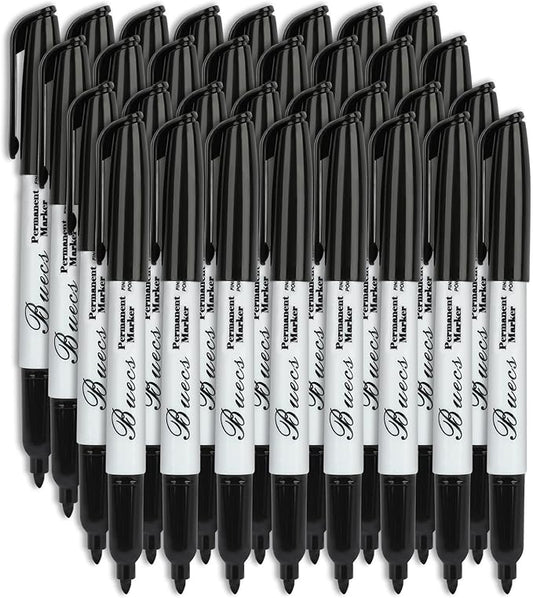 Permanent Markers, 80 Count Black Permanent Markers, Fine Point, Waterproof & Smear Proof Markers, Quick Drying, Office Supplies for School, Office, Home