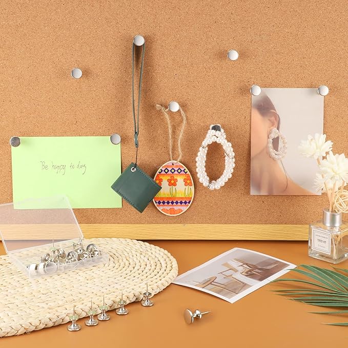 30 Count Jumbo Metal Push Pins 1.14 Inch, Giant Thumb Tacks for Wall hangings 20 Lbs Poster pins for Cork Board Bulletin Maps Office Home Classroom Decorative